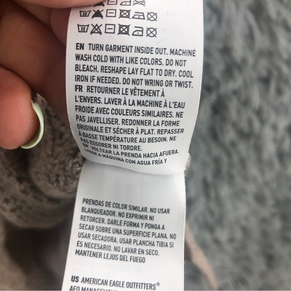 American Eagle Outfitters Sweater Womens  Small Taupe Wool Blend Cable Knit - Picture 8 of 11